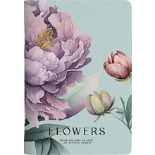 Тетрадь "Peony", A5, 40 листов, клетка, скоба сбоку, фиолетовый