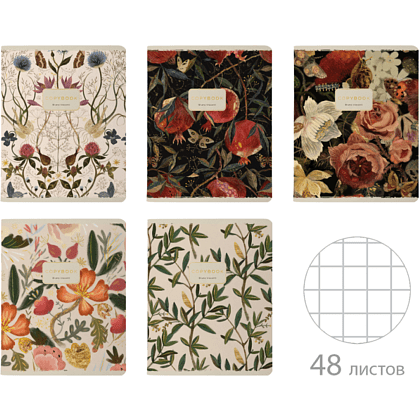 Тетрадь "Bloom Flowers", А5, 48 листов, клетка, ассорти - 7