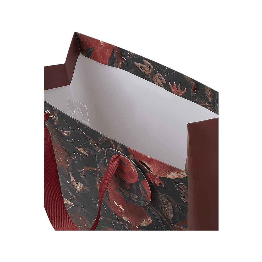 Пакет бумажный подарочный "Flora. Гранат", 26x32,4x13 см, бордовый - 4