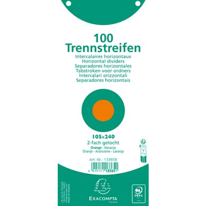 Разделитель для документов "Exacompta" картонный, оранжевый - 3