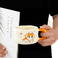 Кружка "Cat loves baking. Toast", керамика, 450 мл, бежевый, оранжевый