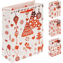 Пакет бумажный подарочный 17*23*8 см "Christmas Pattern" ассорти