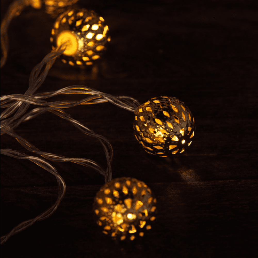 Гирлянда электрическая LED "Нить" с насадками "Ажурный шар", 5 м, тепло-белый - 5
