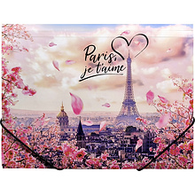 Папка на резинках "Take me to Paris", пластик, 15 мм