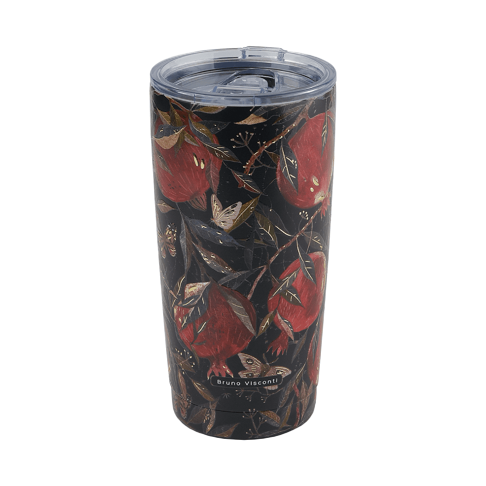 Кружка термическая "Flora. Гранат", металл, пластик, 600 мл, черный