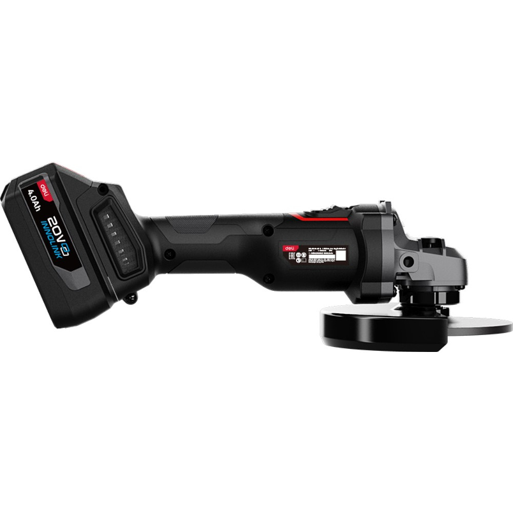 Угловая шлифмашина Deli RS EDE-JM20-2D4 20 В, 125 мм, 2 АКБ, 4 Ач, сумка - 5