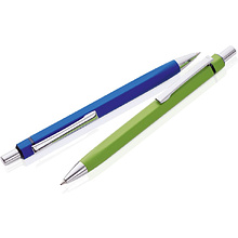 Ручка шариковая автоматическая "Six", 1.0 мм, белый, серебристый, стерж. синий