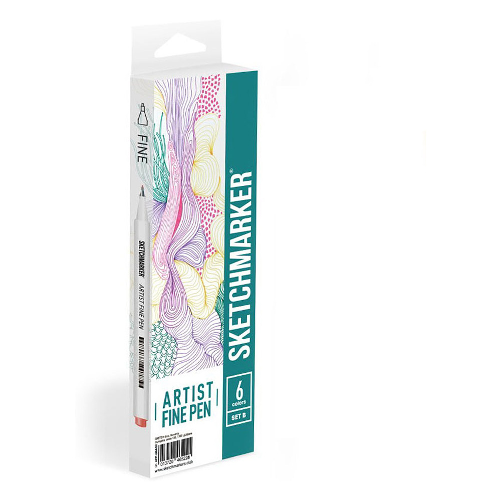 Ручки капиллярные "Sketchmarker. Basic 2", 6 шт.