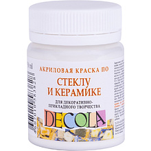 Краска акриловая по стеклу и керамике "Декола", 104 белая, 50 мл., банка