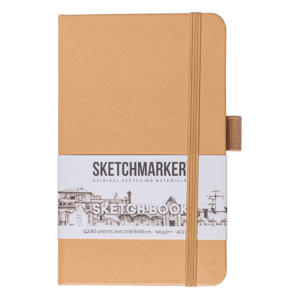 Скетчбук "Sketchmarker", 9x14 см, 140 г/м2, 80 листов, капучино
