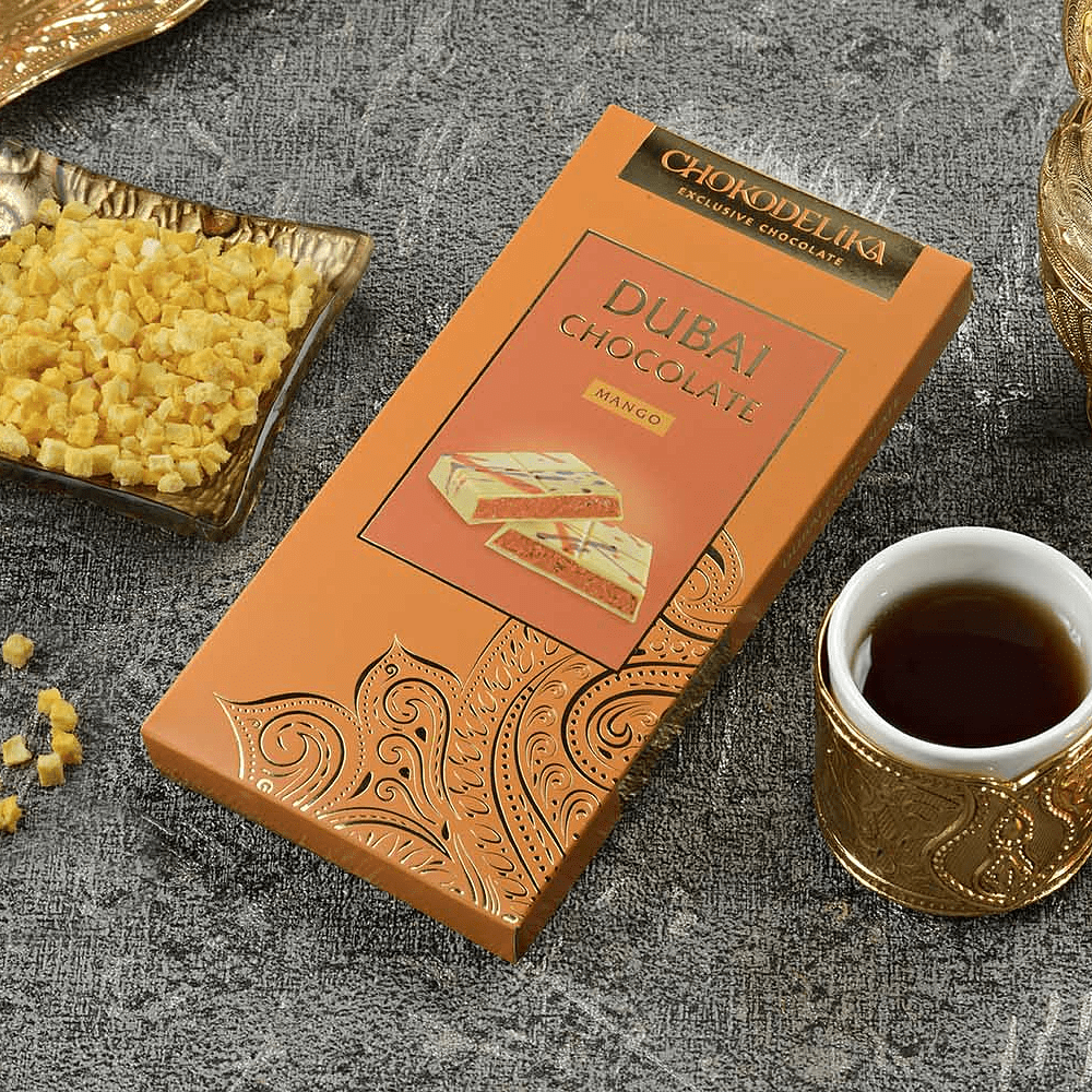Шоколад белый "Dubai Mango", 180 г, с начинкой манго - 4