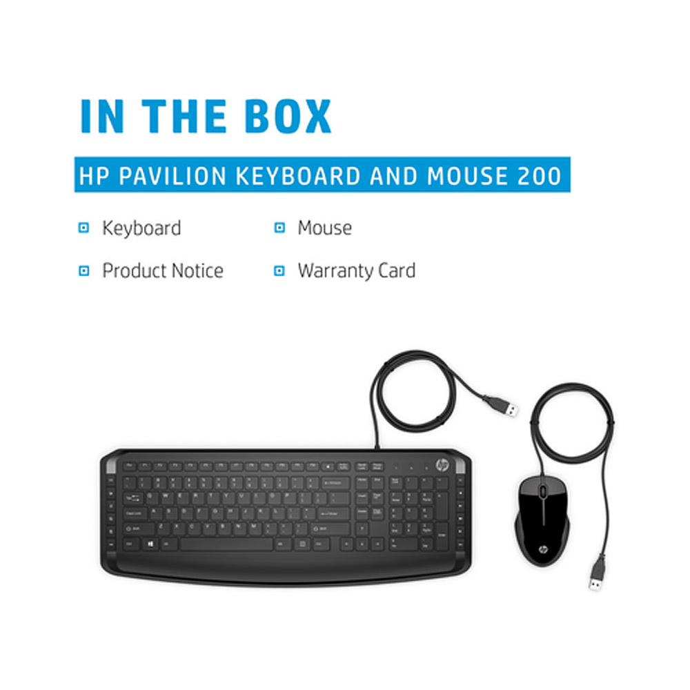 Клавиатура + мышь "HP Pavilion 200", проводная, черный - 3
