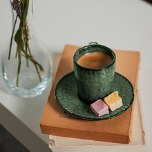 Чашка для эспрессо "Matera", керамика, 90 мл, зеленый