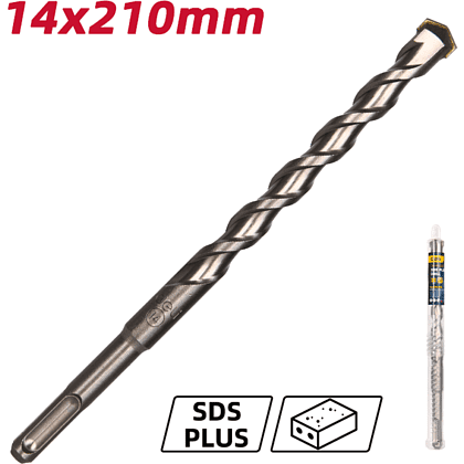 Бур по бетону Deli YS EDH-Y14210, 14 x 210 мм, SDS-PLUS - 2 Бур по бетону Deli YS EDH-Y14210, 14 x 210 мм, SDS-PLUS - 2