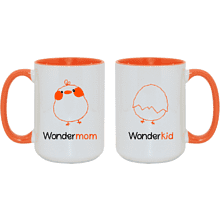 Кружка "Wonder mom", керамика, 450 мл, белый, оранжевый