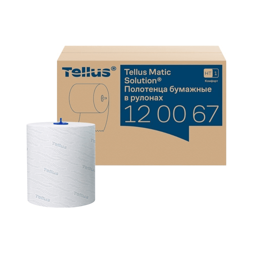 Полотенца бумажные Tellus Matic Комфорт HT1, в рулонах, 2 слоя, 150 м