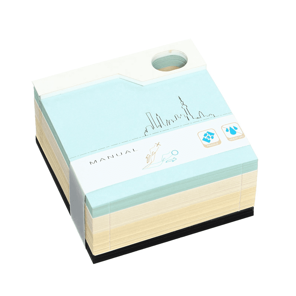 Блок бумаги для заметок 3D "Город с подсветкой", 45х80 мм, 170 листов