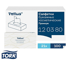 Салфетки Торк Tellus Premium для лица ультрамягкие белые, 100шт/упак, F1