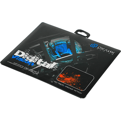 Коврик для мыши Oklick OK-F0252, черный с красными частицами  - 4