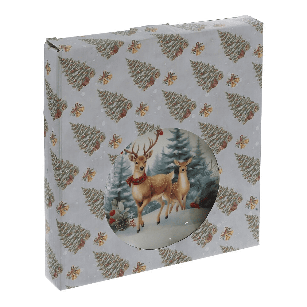 Блюдо керамическое "Олени", 20х23 см, разноцветный - 3