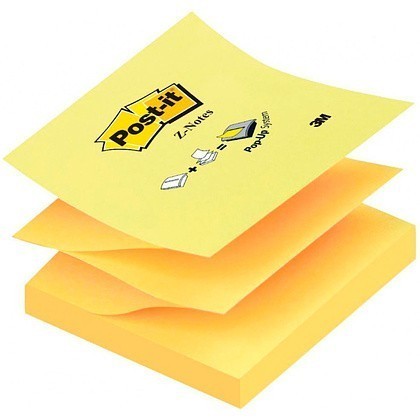 Бумага для заметок на клейкой основе "Post-it Z-Notes R330", 76x76 мм, 100 листов, желтый