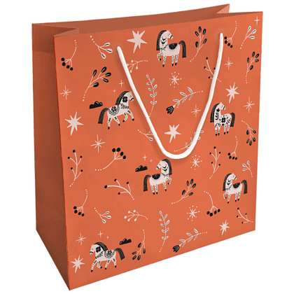 Пакет бумажный подарочный "Lucky", 32х32х12 см, красный