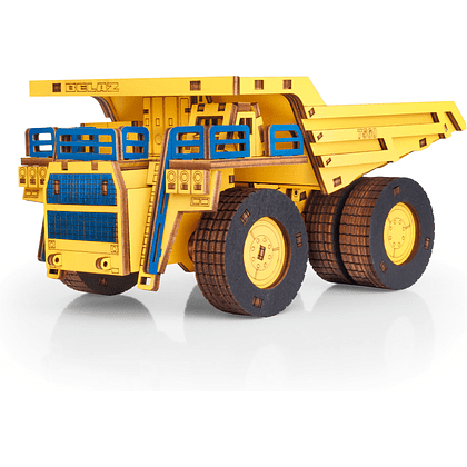 Конструктор 3D "БЕЛАЗ-7560", деревянный, желтый