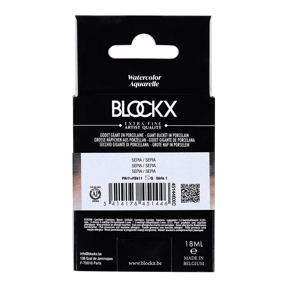 Краски акварельные "Blockx. Giant pan", 144 сепия, 18 мл., кювета - 5