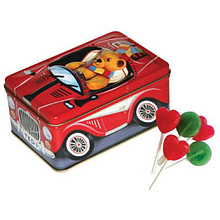 Карамель леденцовая "Мишка", ж/б.,  180 гр., клубника, яблоко