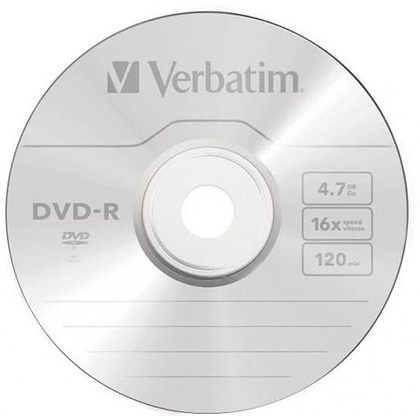 Диск DVD-R 4,7 Гб запис. 16х. Verbatim DataLife