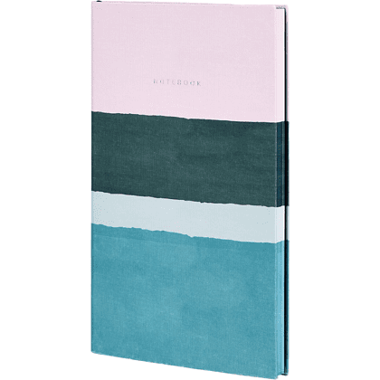 Блокнот "Stripes dusty pink", А4, 96 листов, розовый, голубой, срез разноцветный