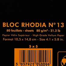 Блокнот "Rhodia", A6, 80 листов, клетка, черный