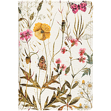 Обложка для паспорта "Flora. Полевые цветы", кожзам, белый