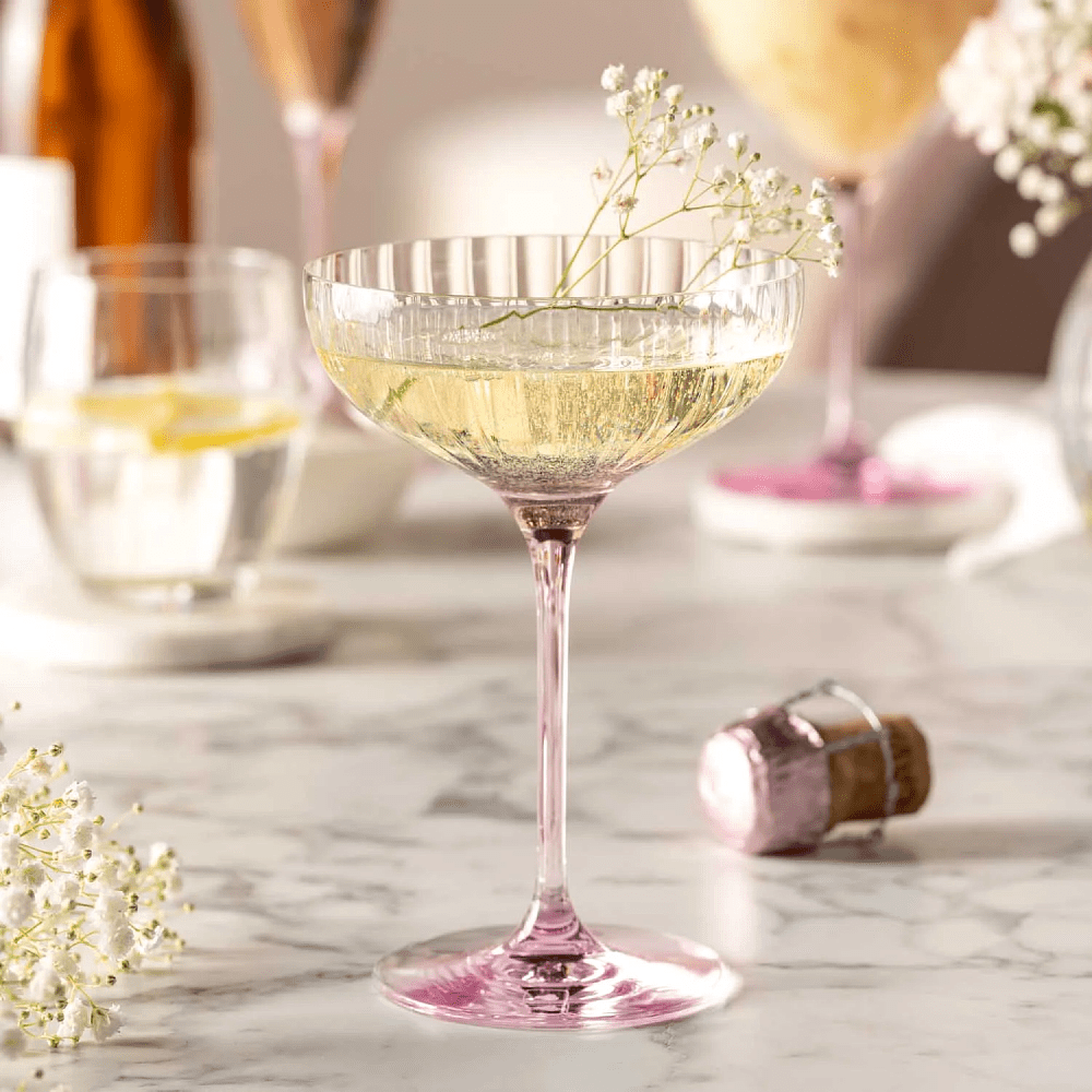 Бокал стеклянный для шампанского "POESIA ", 260 мл, розовый - 2