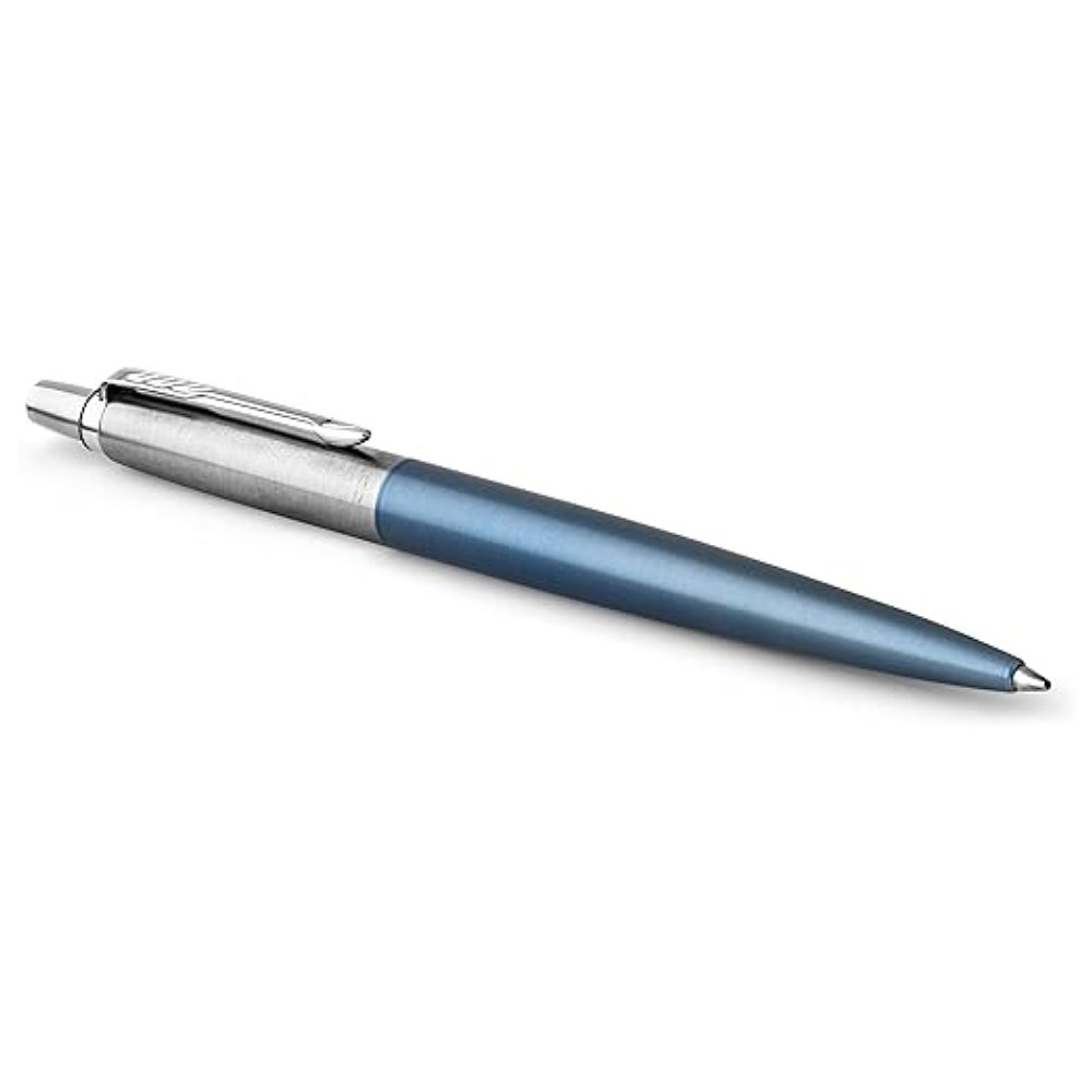 Ручка шариковая автоматическая "Jotter Core K63 Waterloo Blue CT", 1,0 мм, сине-голубой, серебристый, стерж. синий - 2