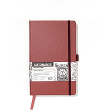 Скетчбук "Sketchmarker", 13х21 см, 140 г/м2, 80 листов, красный винтаж