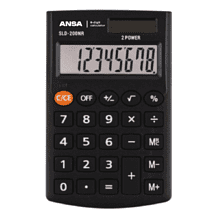 Калькулятор карманный Ansa "AN200NR", 8-разрядный, черный