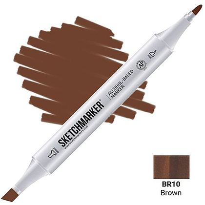 Маркер перманентный двусторонний "Sketchmarker", BR10 коричневый