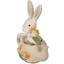 Фигурка "Заяц в чайнике", 8 x 5 x 10 см, бежевый