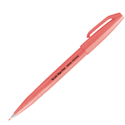 Маркер-кисть "Brush Sign pen", флуоресцентный красный