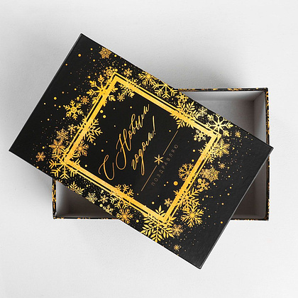 Коробка подарочная "Золотой", 32.5x20x12.5 см, разноцветный - 4
