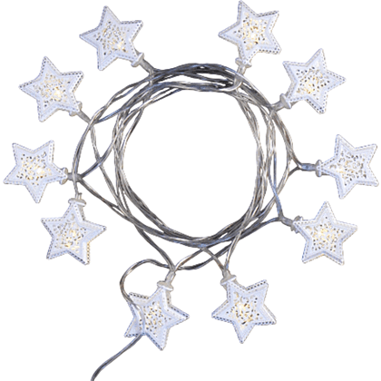 Гирлянда электрическая LED "Нить" с насадками "Ажурная звезда" 2 м, тепло-белый