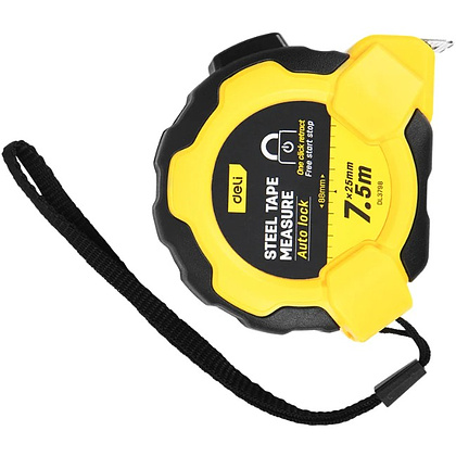 Рулетка Deli YS EDL3796, 7,5 м х 25 мм, желтый, черный - 11