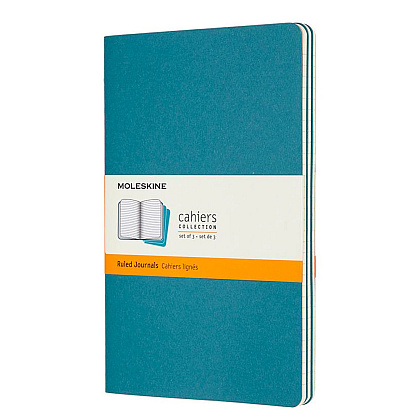 Блокнот "Cahier Journal Large", А5, 40 листов, линейка, 3 шт, голубой