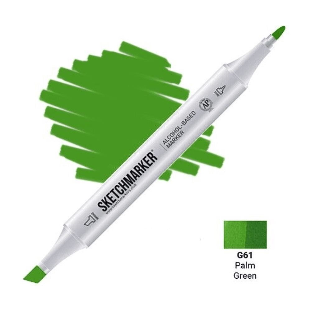 Маркер перманентный двусторонний "Sketchmarker", G61 зеленая пальма
