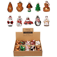 Украшение елочное "Glass miniatures", 4,5-5,5 см, стекло, ассорти