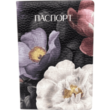 Обложка для паспорта "Flowers", черный