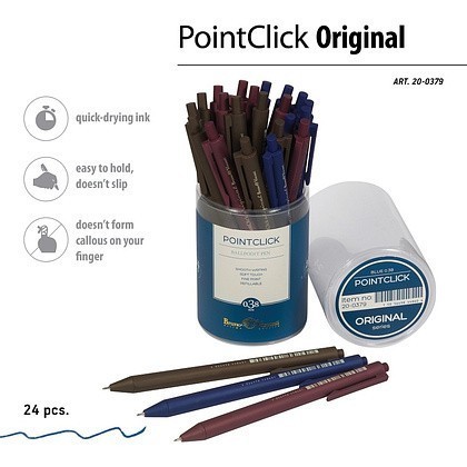 Автоматическая шариковая ручка "PointClick. Original", 0,38 мм, пластик, ассорти, стерж. синий - 4