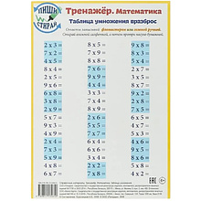 Справочные материалы "Тренажёр. Математика. Таблица умножения", формат А5