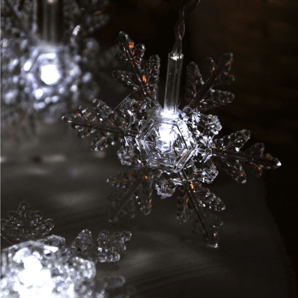 Гирлянда электрическая LED "Бахрома. Снежинка", белый - 4